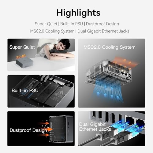 AMD Ryzen 5 6600H Mini PC, 24G DDR5 RAM 1TB NVMe SSD Z315