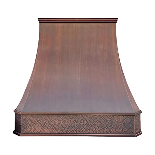 Light Hammered-Antique Copper Stainless Steel Kitchen Vent Hood U4533