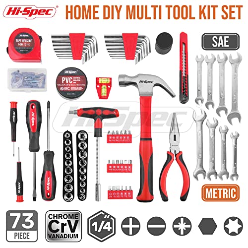 67Pc Metric Auto Mechanic Tool Set with Tool Box Storage Case N6298