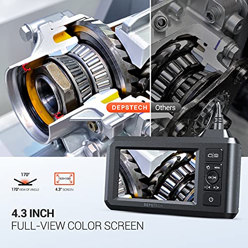 5.5mm 1080P HD Digital Borescope Inspection Camera with 4.3 Inch LCD Screen and 16.5FT Semi-Rigid Cable J2326