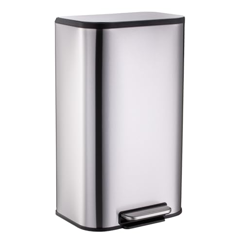 13 Gallon Stainless Steel Step Trash Can with Soft Close Lid O441344