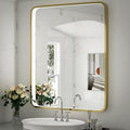 Black Metal Frame LED Bathroom Mirror A93626