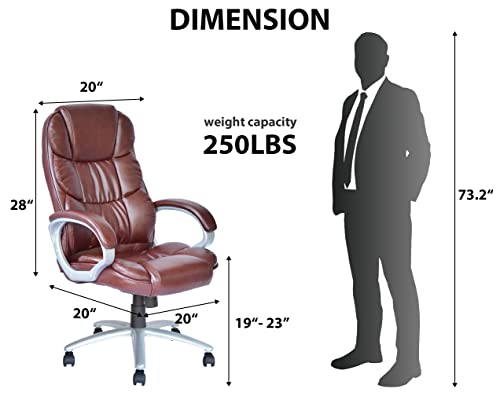 Big and Tall High Back Leather Office Chair with Armrest S665