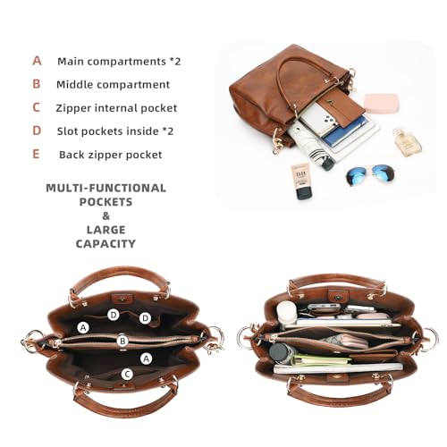 PU Leather Top Handle Satchel Shoulder Bag Tote Bag J149064