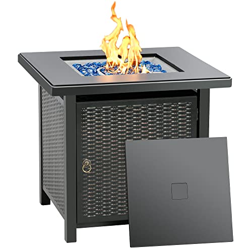 Black 28 inch Propane Fire Pit Table Y317449