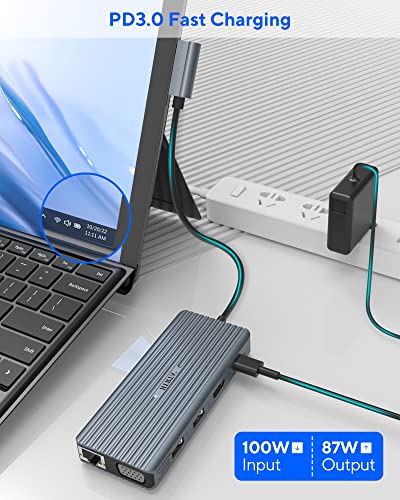 11 in 2 USB C Docking Station for Surface Pro 7, Grey K3755