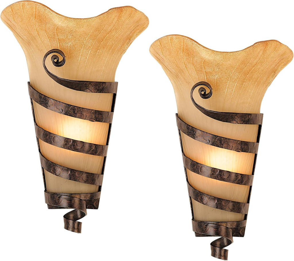 Set of 2 Rust Wall Light Sconces K576867