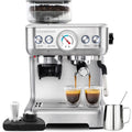 Silver Espresso Machine with Grinder and Milk Frother R296967