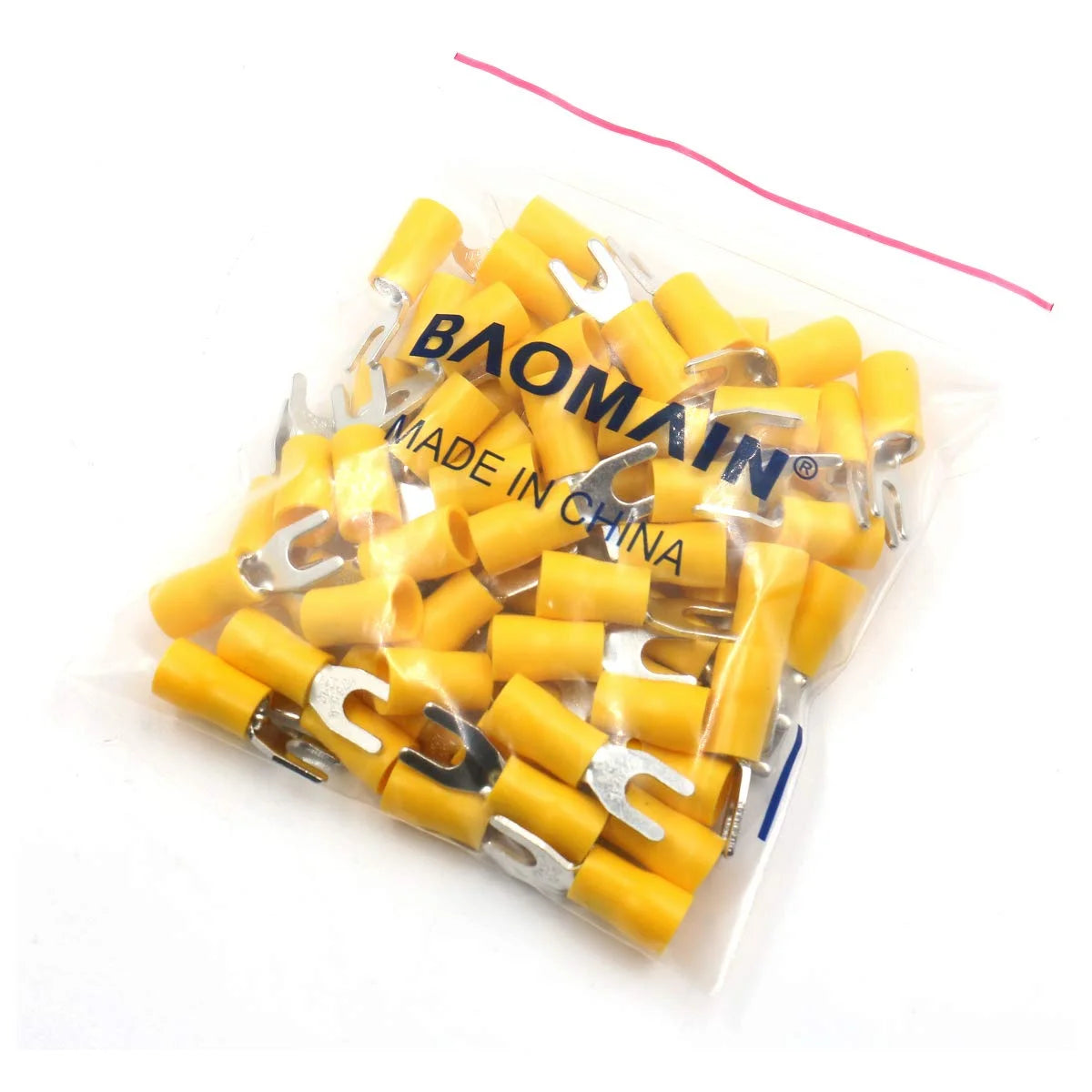 Insulated Fork Spade Wire Connector Electrical Crimp Terminal SV5.5-4 12-10 AWG Pack of 100 T771