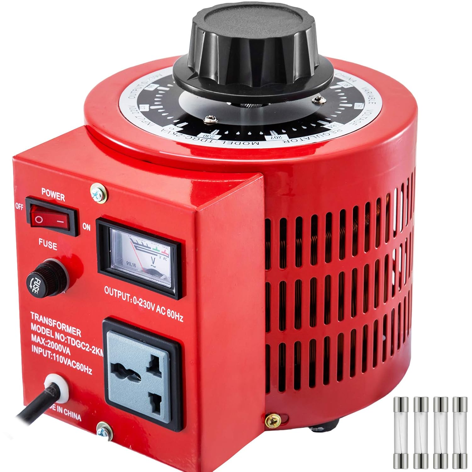 2000VA 20A Auto Transformer 110V 60Hz Input Voltage Digital Display 0-130V Output Automatic Voltage Regulator D616