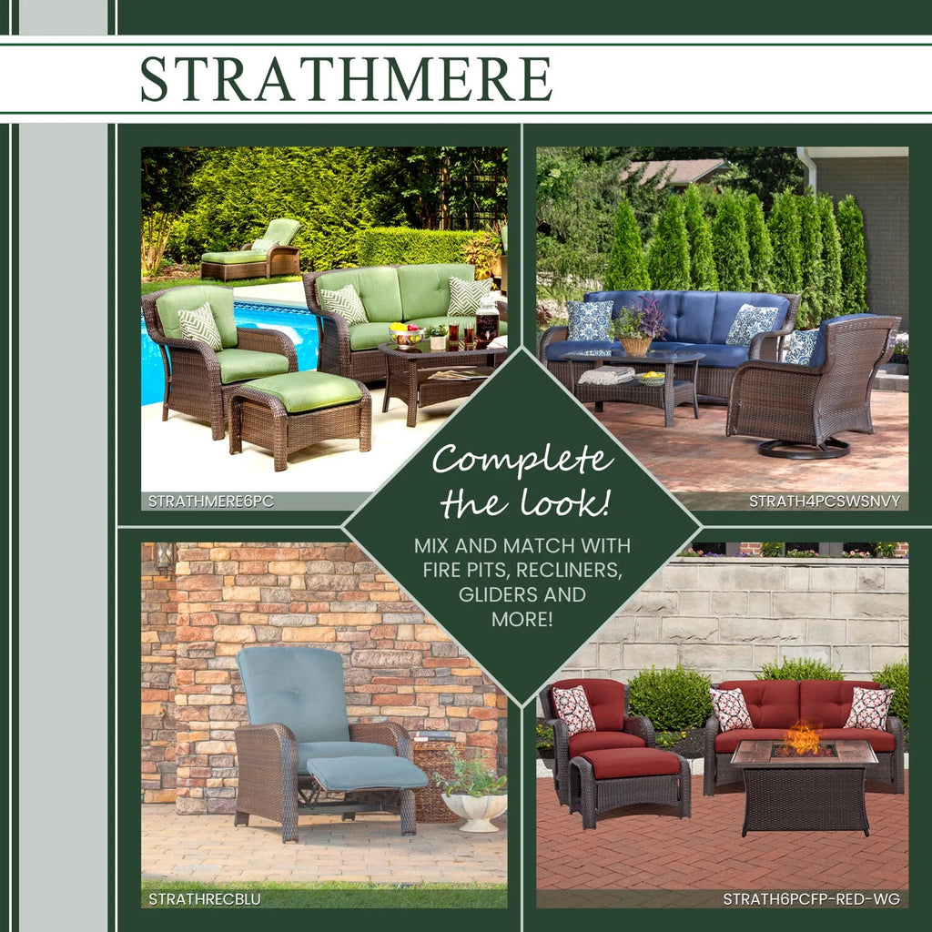 6-Piece Wicker Outdoor Conversation Set, Crimson Red Q21132