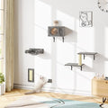 5-in-1 Wall-Mounted Cat Climber Set with House, Bridge, Steps, Scratcher, Hammock, Shelves E936035