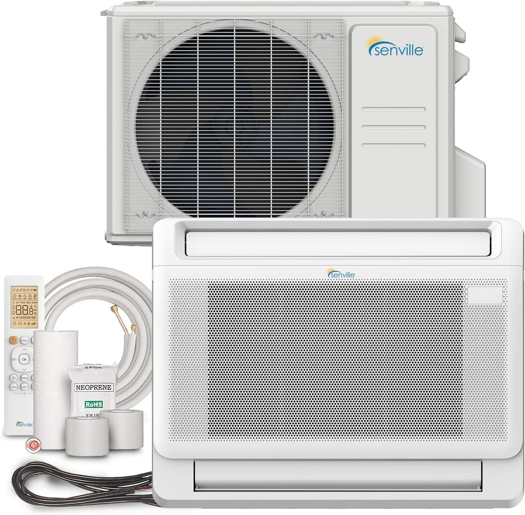 12,000 BTU Floor Console Mini Split AC/Heating System, White E980