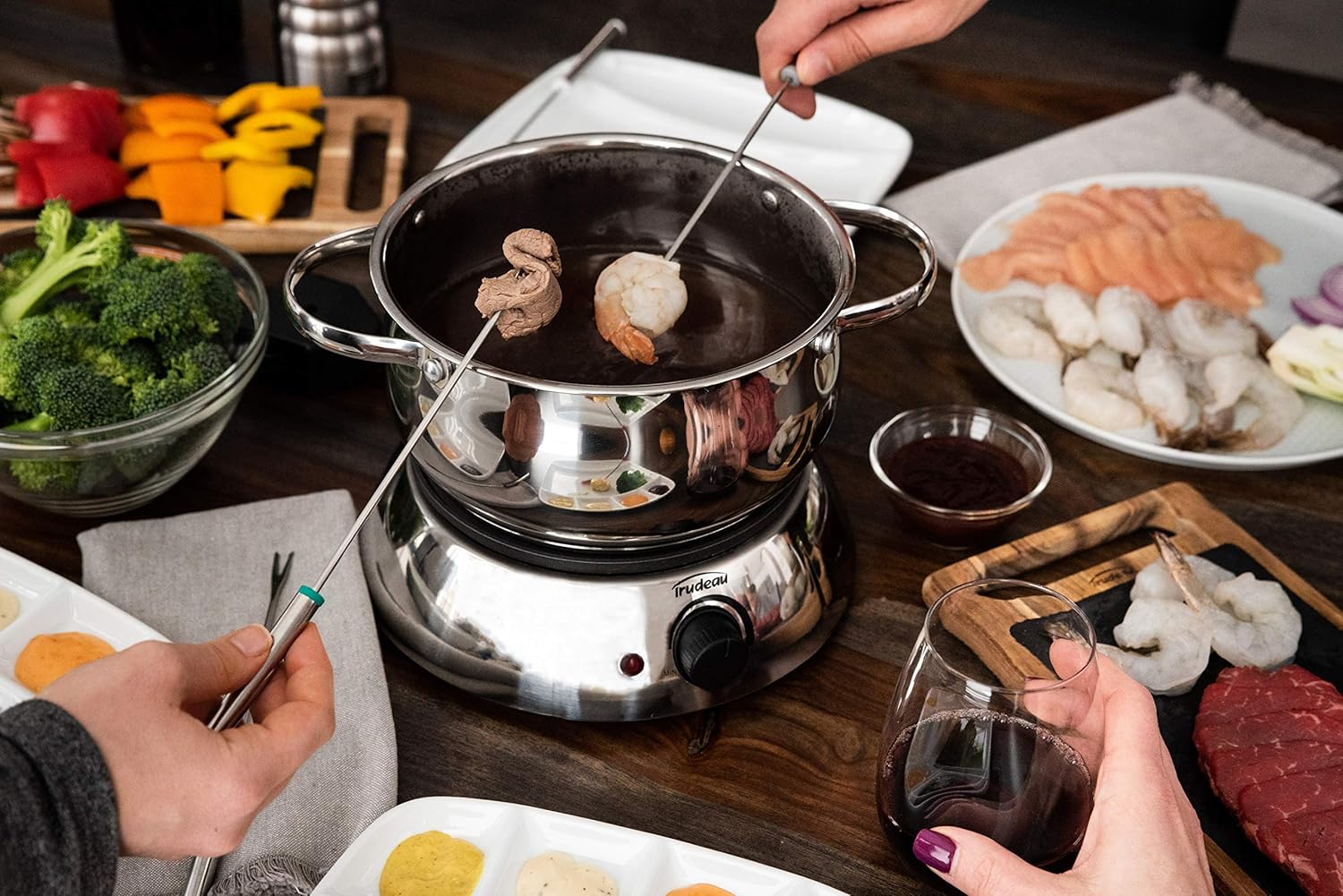 3-in-1 Electric Fondue Set, 81 Ounce, Silver M5506