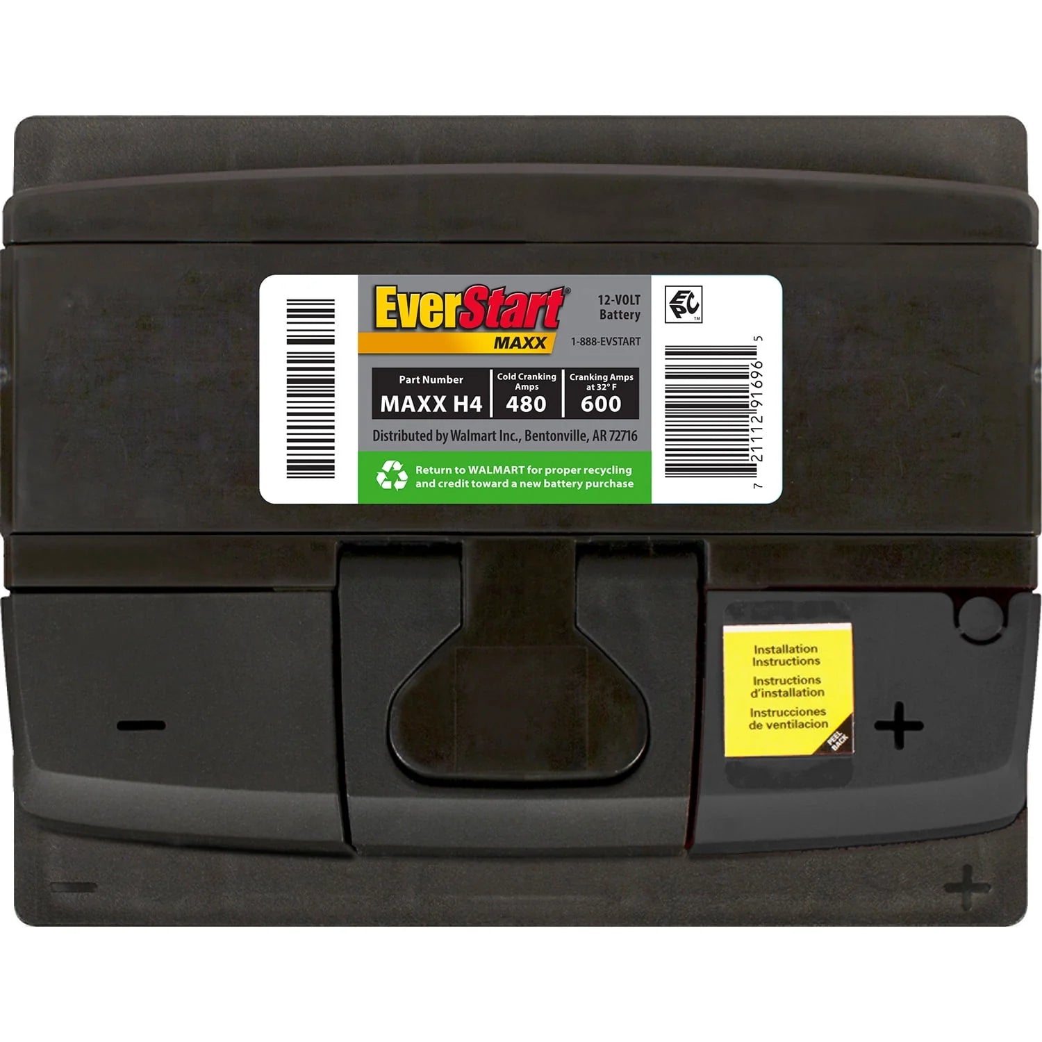 Group Size H4 12 Volt 480 CCA Lead Acid Automotive Battery C3491