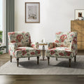 Set of 2 Floral Fabric Upholstered Accent Armchair with Nailhead Trim X751967