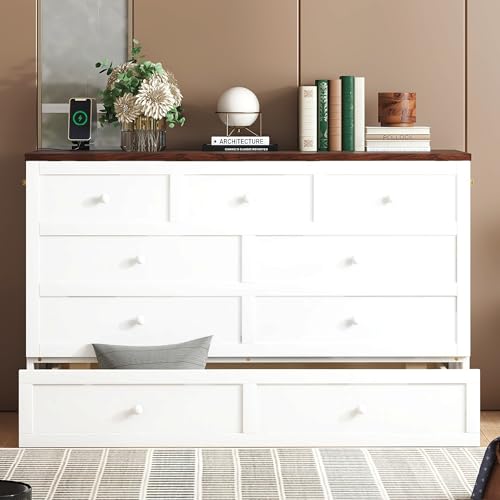 Queen Size Murphy Bed with Storage Drawers W395939