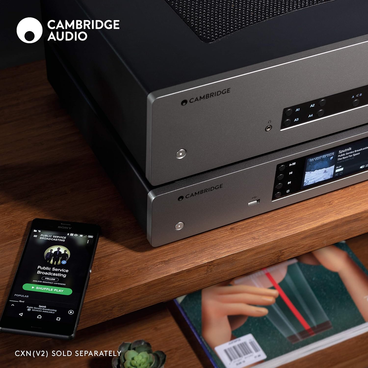 Stereo Two-Channel Amplifier with Bluetooth and Built-in DAC - 80 Watts Per Channel (Lunar Grey) N6689