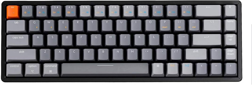 68-Key Wireless Bluetooth/USB Wired Mechanical Keyboard with RGB LED Backlit Aluminum Frame O1934