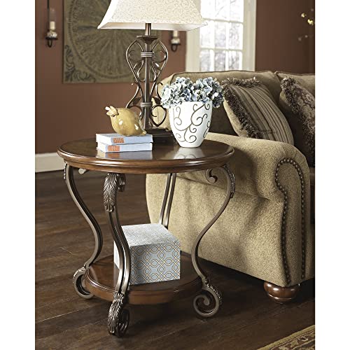 Dark Brown Oval Coffee Table with Glass Top and Shelf G2690