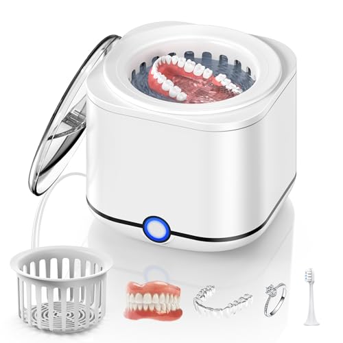 48kHz Ultrasonic Retainer Cleaner with 7.8OZ Dental Cleaning Pod I594