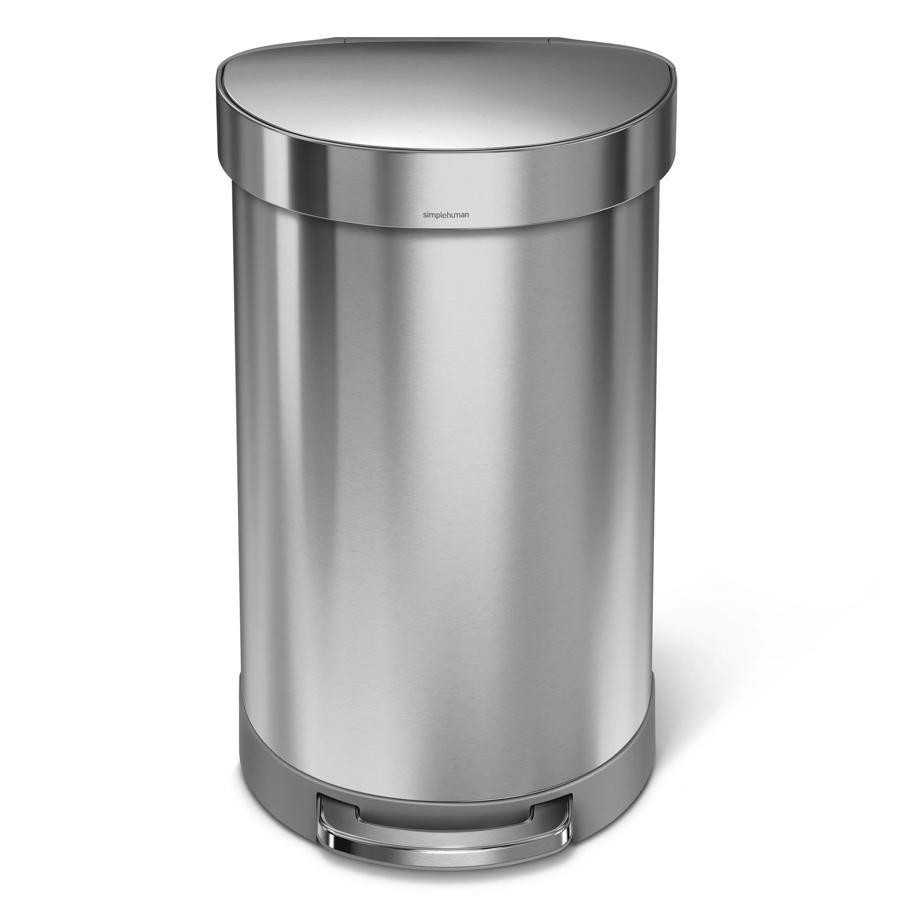 45 Liter Stainless Steel Semi-Round Step Trash Can with Soft-Close Lid N50175