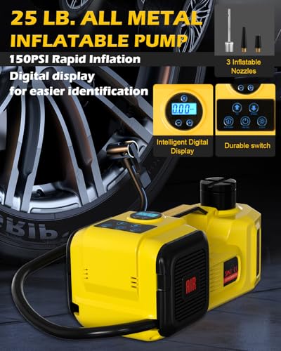 5 Ton 12V Electric Car Jack with E-Impact Wrench, Tire Inflator Pump and LED Light S669372