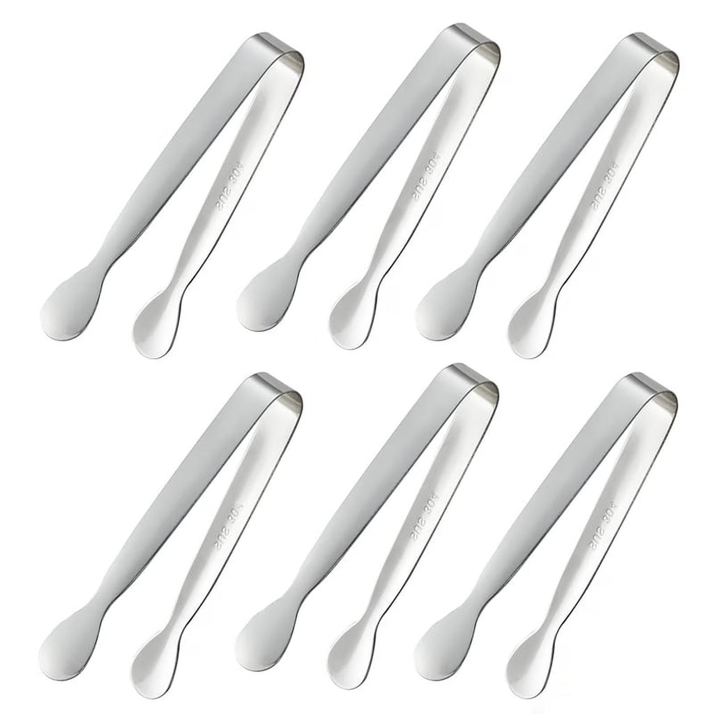6PCS 4.25Inch Stainless Steel Small Tongs Z87519
