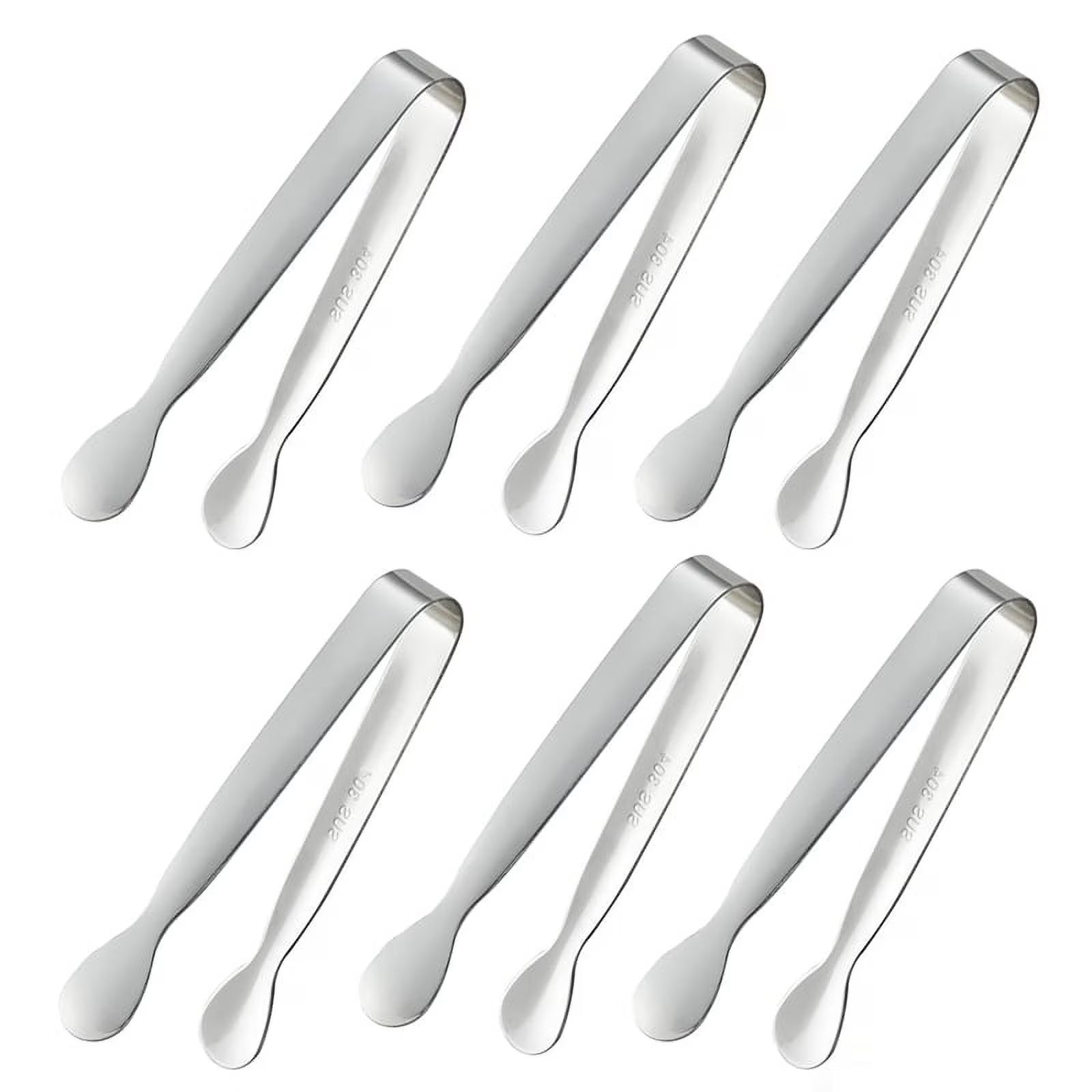 6PCS 4.25Inch Stainless Steel Small Tongs Z87519