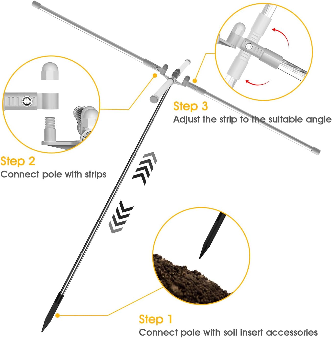 Full Spectrum Grow Light with Height Adjustable Plant Stand O89946