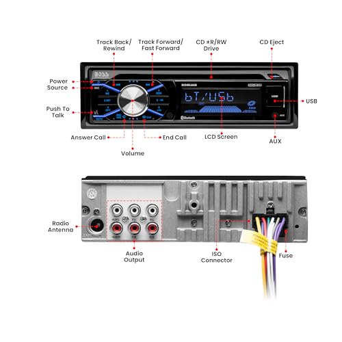 Single Din Bluetooth Car Stereo with 6.5 Inch 2 Way Speakers K315575