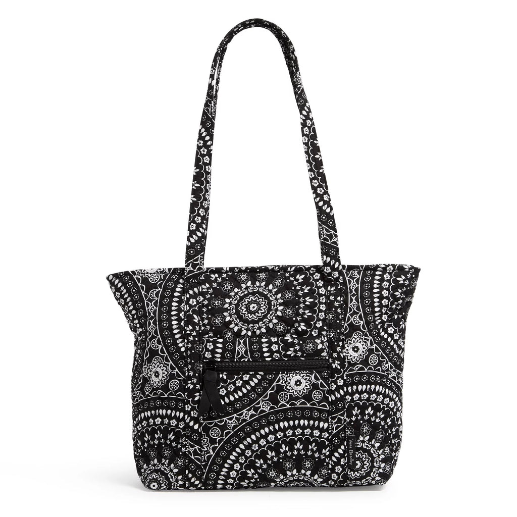 Black Bandana Medallion Recycled Cotton Small Tote Bag Q31884