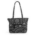 Black Bandana Medallion Recycled Cotton Small Tote Bag Q31884