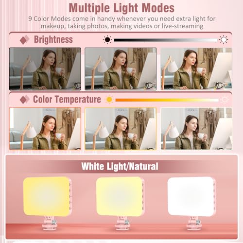 60 LED Portable Selfie Light with Clip & Tripod Adapter Rechargeable 2200mAh T526922
