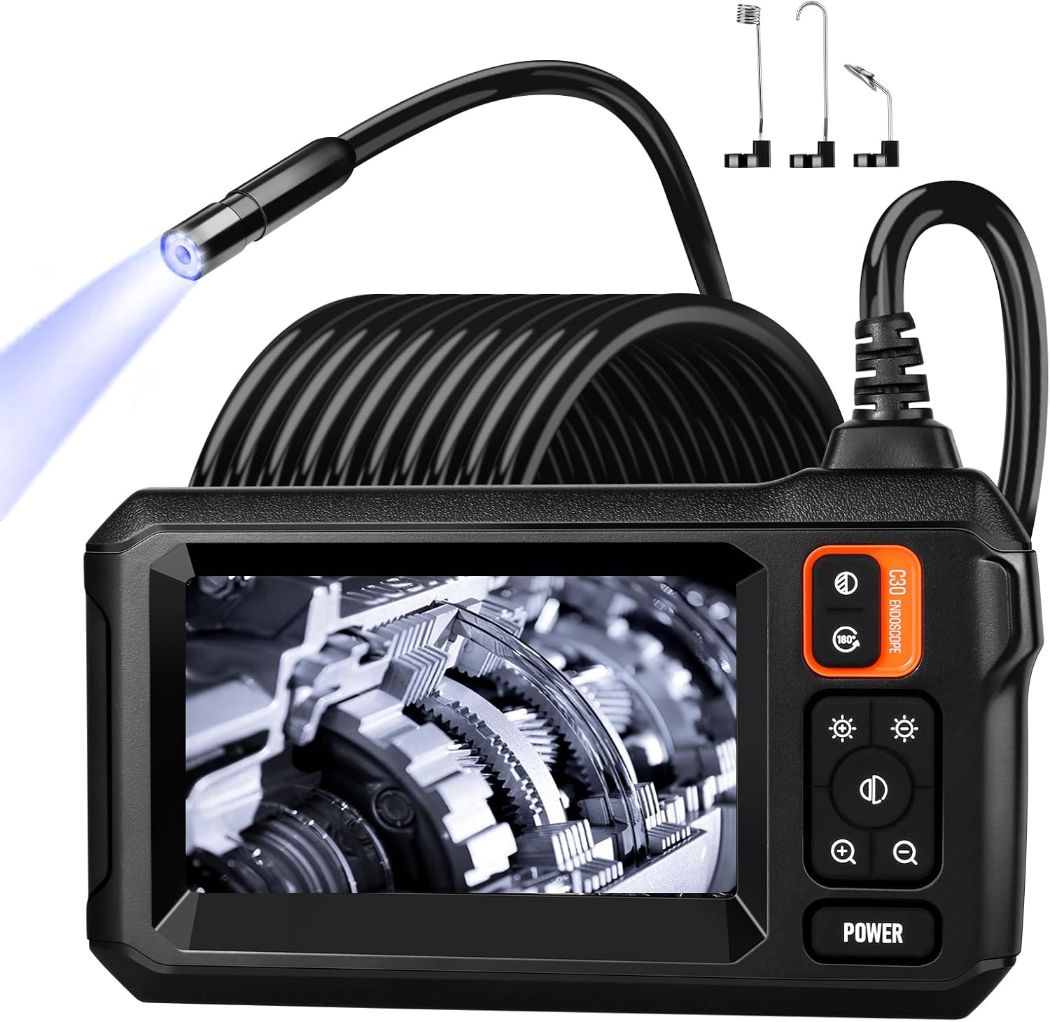 4.3'' LCD Screen HD Digital Snake Camera with 16.5FT Semi-Rigid Cable W712