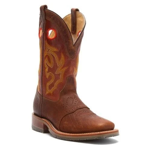 Brown Wide Square Toe Men's Boots I2634