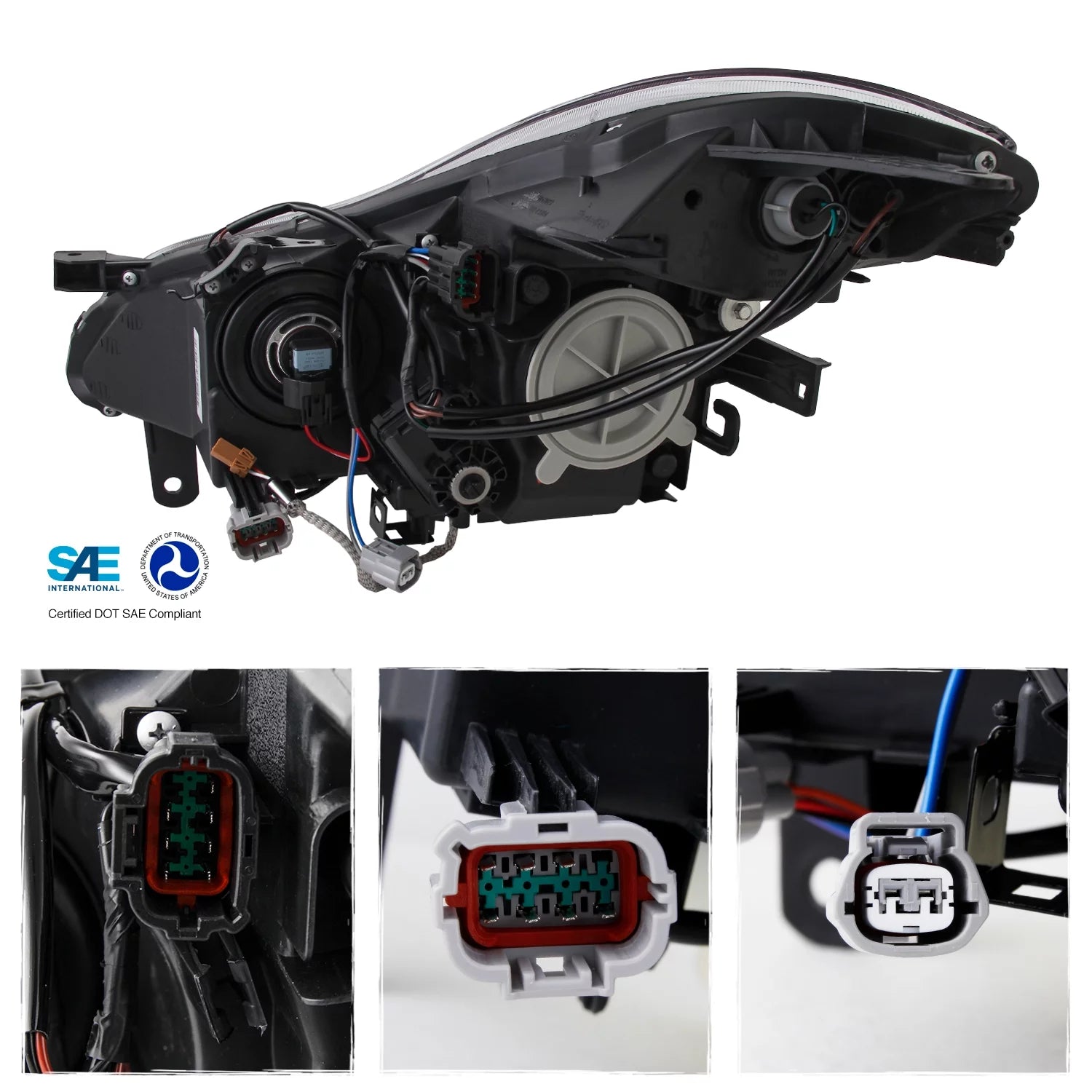 Chrome Projector Headlight Passenger Right V8788