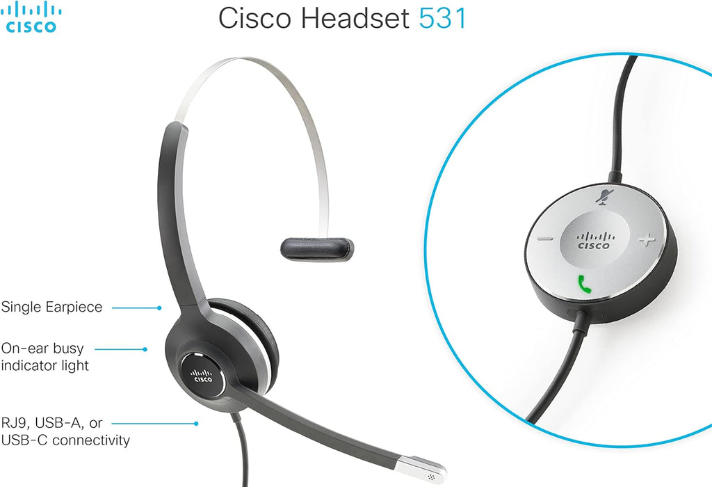 Wired Single On-Ear Headset with USB-A Adapter, Charcoal K572