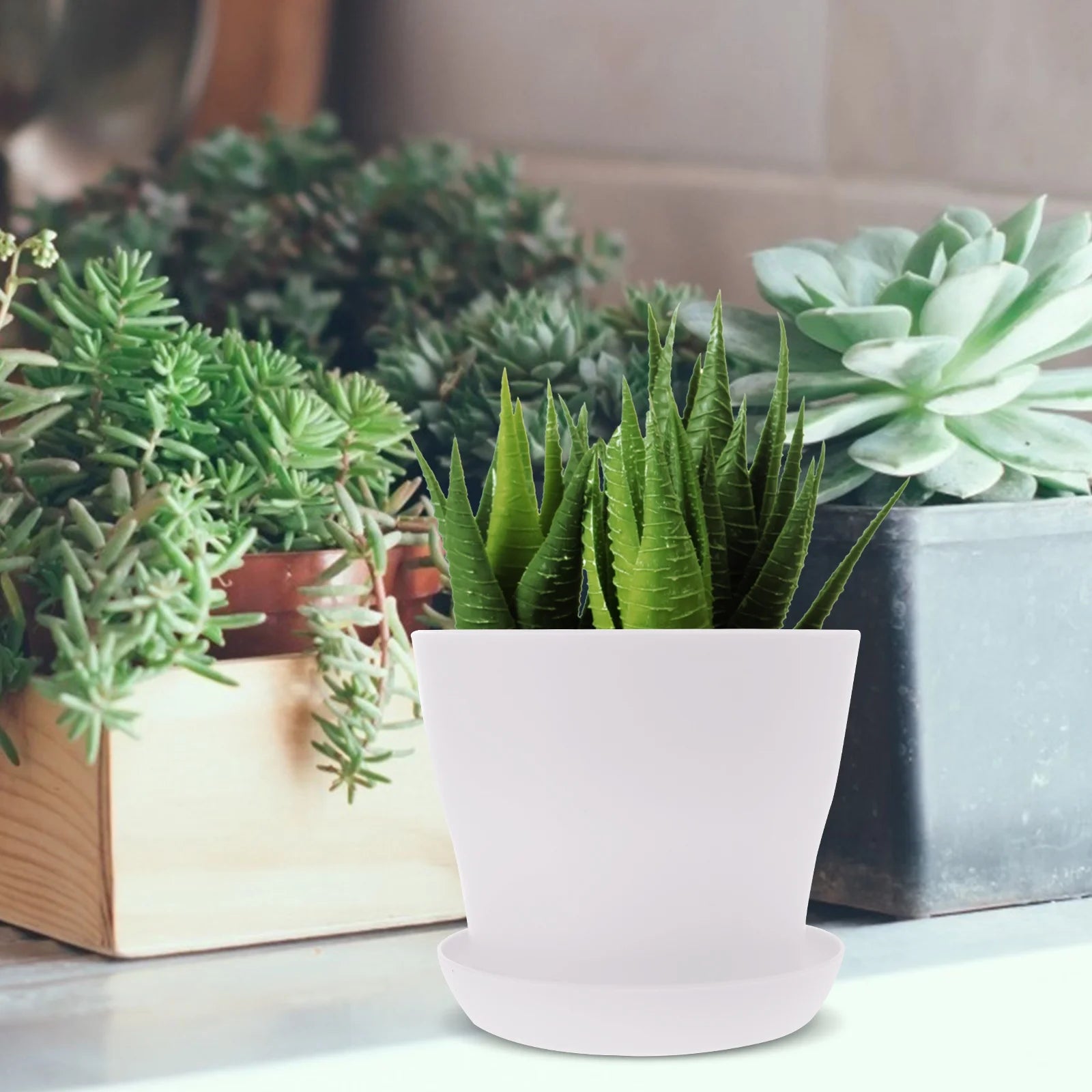White 10 Pcs Flowerpot U282