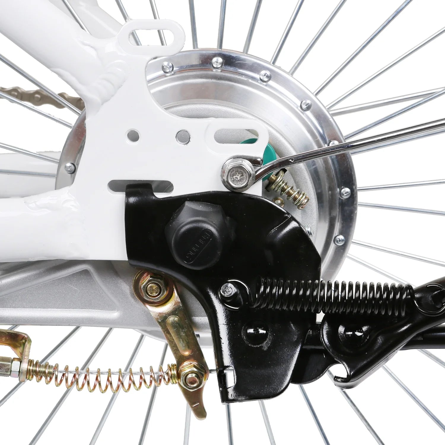 White 22" Electric Bicycle 250 W 36 V 10 Ah Lithium-Ion Battery G97557