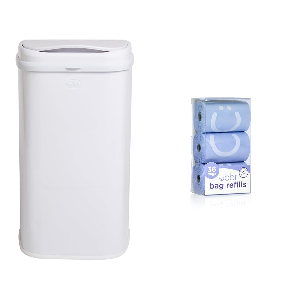 Stainless Steel Lavender Scented Diaper Pail with 36 Refill Bags C7211