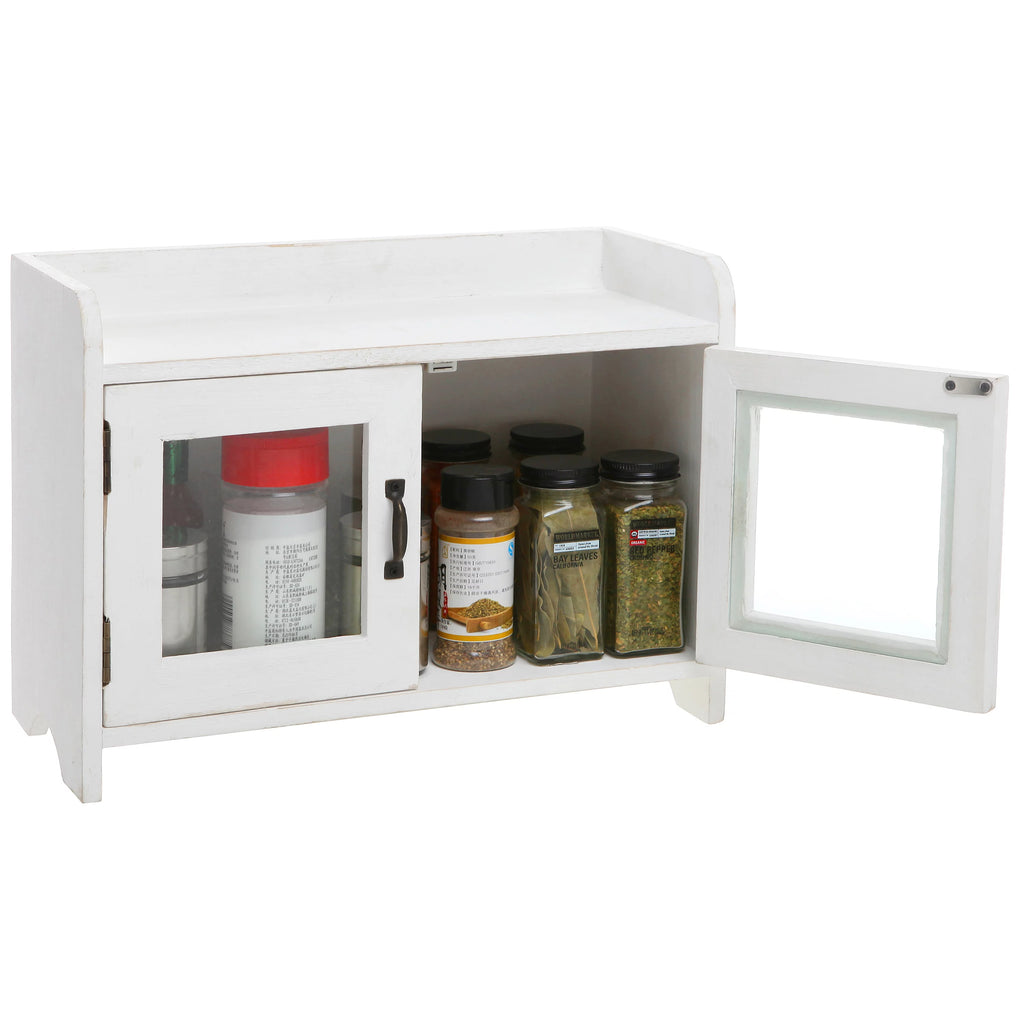 Antique White Wood Cabinet Organizer F8003