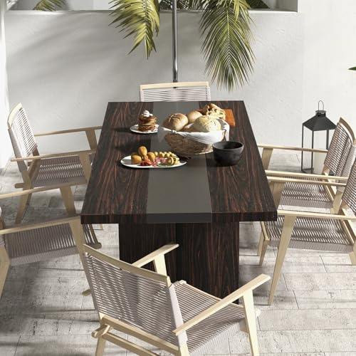 Brown Rectangle Large Wood Dining Table F45164