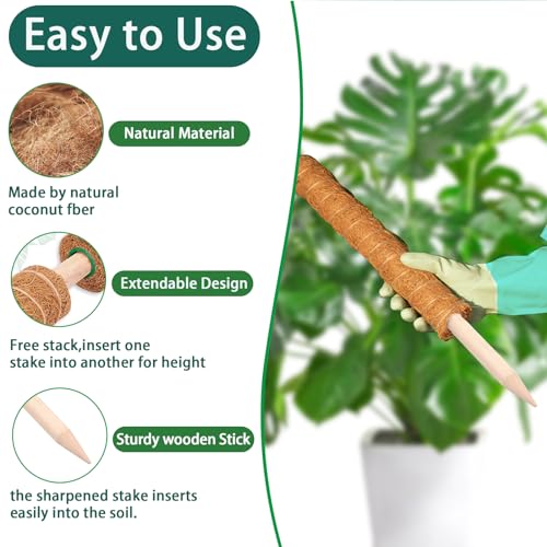 Moss Pole -2 Pack 17 Inch Plant Support Stakes G89557