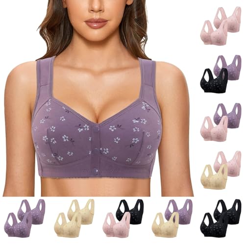 2 Pack Front Closure Wireless Lace Bra U484