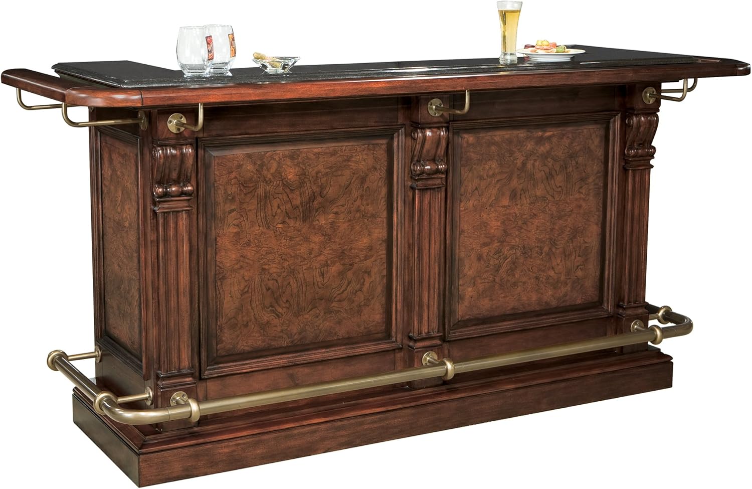 Hampton Cherry Finish Bar with 25 Wine Bottle Storage S60589