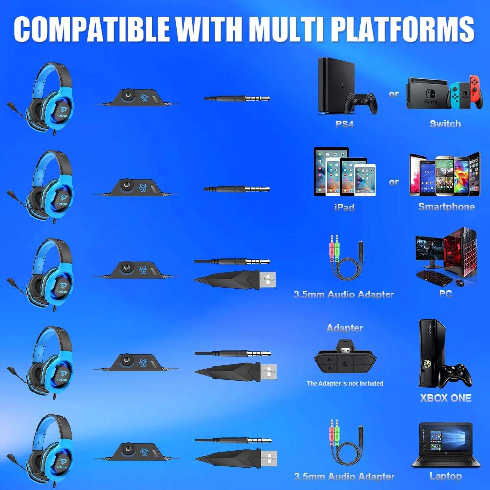 Blue Gaming Headset with Mic D810