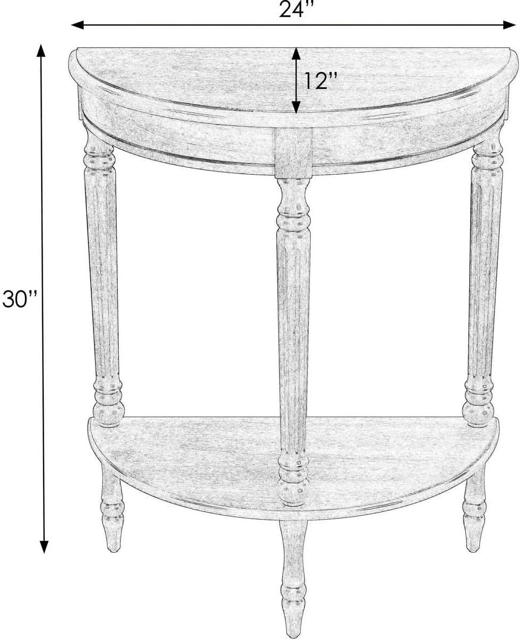 Cherry Brown Demilune Console Table U106107