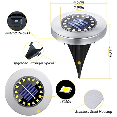 16 Pack Warm Light Solar Ground Lights I2649