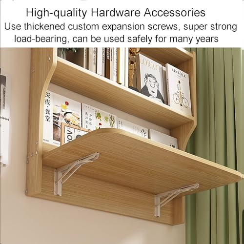 Brown Wall Mounted Drop-Leaf Table with Storage Shelves H29187